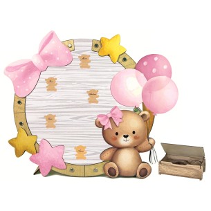 Bomboniera RICORDO BABY ROSA  CM.39XH34 C.SCATOLA  art AL161