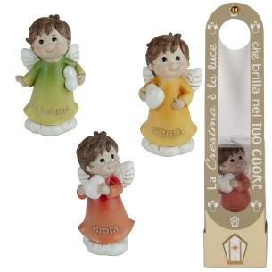 Bomboniera  HAPPY ANGELO CRESIMA H10 S/3 PZC/BOX  ART. 04A535