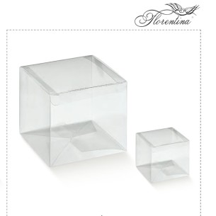 Scatola PET  tipo pieghevole Trasparente 5 x 5 x 5 cm Confezione 10 pz art 115628S