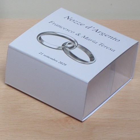 Bomboniera Anniversario 25    cm.5x5  C.Scatola  Art.