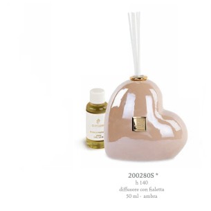 Bomboniera Diffusore Cuore Cipria Perlato c.scatola h.140mm art 200280S