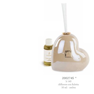 Bomboniera Diffusore Cuore Beige Perlato c.scatola h.140mm art 200274S