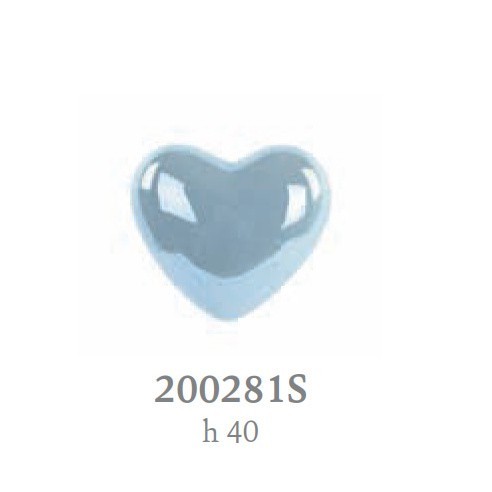 Bomboniera CUORE AVIO PERLATO C/CALAMITA H.40mm art 200281S