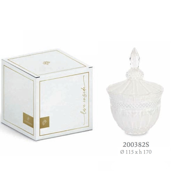 Bomboniera Potiche Bianca C/SCATOLA D.115X170H MM  art 200382S