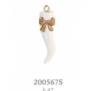 Bomboniera CORNETTO BIANCO FIOCCO ORO DA APP.H.47  art 200567S