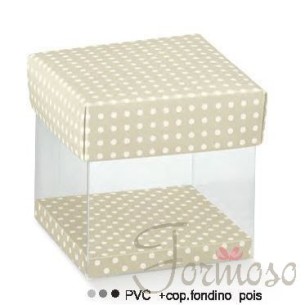 Coppetta trasparente c/coperchio pois Tortora 80x80x60mm n 10 pz art 16696