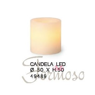 Candela in vera cera con luce led per decorazioni 50x50 mm - art. 49489