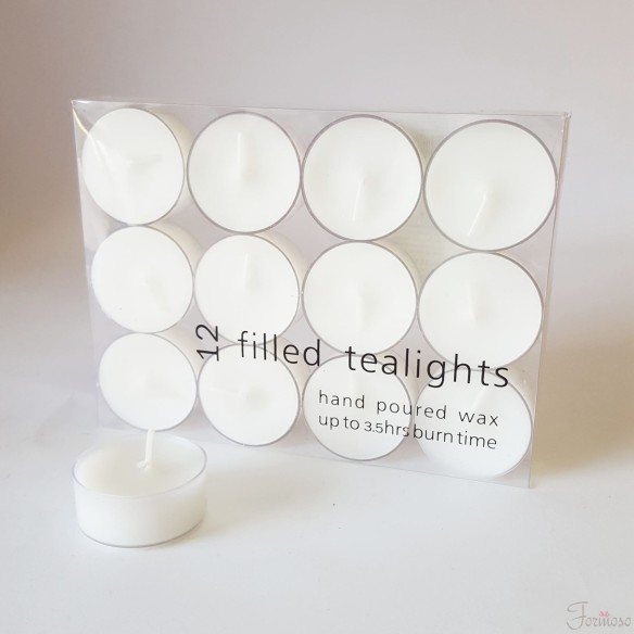 Candela lumino classico cera bianca idea decorazione D35mm set 12 pz art 20510