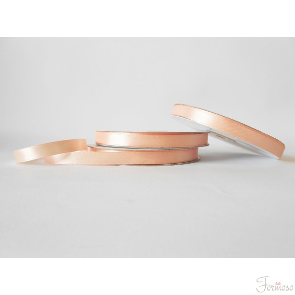 Nastro doppio raso 10 mm rotolo bobina da 50 mt Rosa pesca fai da te - art D1033