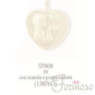 Cuore bimba calice porcellana 5 cm bomboniera comunione art 57808