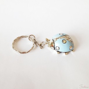 Coccinella porta chiave resina celeste bomboniera  35 mm art 04469