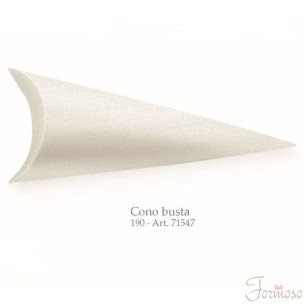 Cono busta porta confetti modello Lino Bianco h 19 cm set 10 pz Art 71547