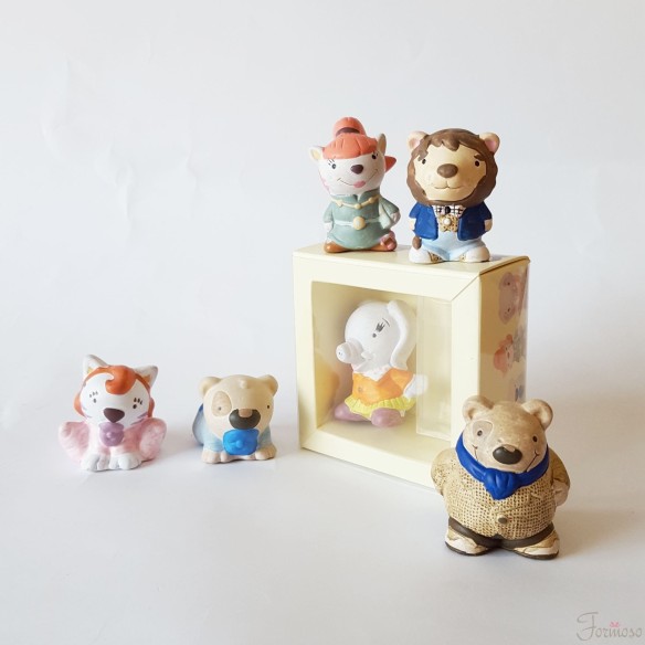 Animaletti assortiti con scatola e porta confetti h 5 cm set 6pz - art. 54251P
