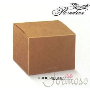 Scatola bomboniera Pieghevole Avana 140X140X140mm n 10 pz art 35530
