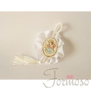 Icona angeli tonda resina 9 xh 12 Cm idea regalo bomboniera art 04826 .
