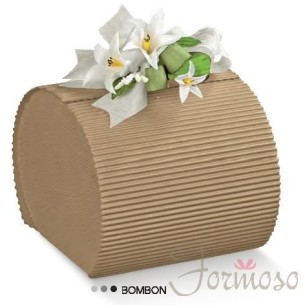 Scatola bomboniera tipo Bon Bon onda Avana 140x60x40mm n 10pz art 7525