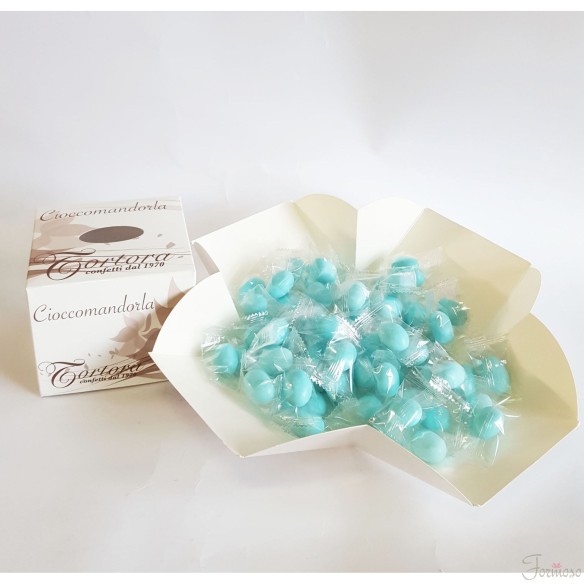 Confetti cioccomandorla CELESTE imbustati in confezione da 500g - Art IMBCEL