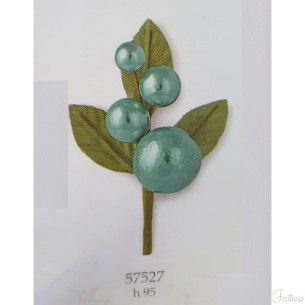 Pick 3 Perle Celeste foglie idea decorazione h 90 mm set 24 pz art 57527