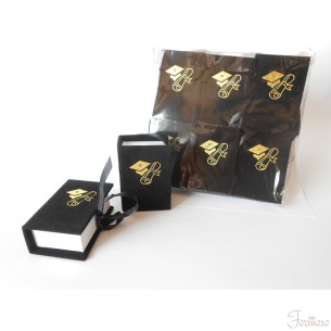 Bomboniera Decorazione Libro Laurea Nero in vellutino 5,5 x 8 cm porta confetti Set 6 pz - art. SC224