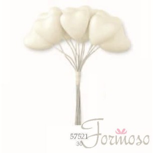 Cuore in polistirolo colore Bianco 30 mm decorazione bomboniera set 12 pz art 57521