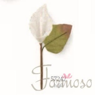 Fiore calla bianca con foglia decorazione bomboniera h90 mm set 12 pz art 57242