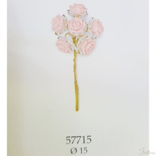 Rosa Fiore in resina colore Pesca D 15mm decorazione bomboniera set 12 pz art 57715