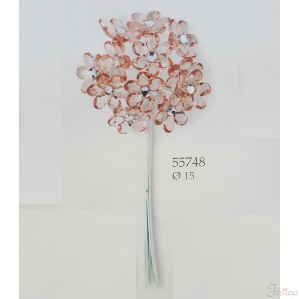 Fiore in pvc beige decorazione bomboniera 15 mm - set 144pz art 55748