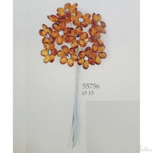 Fiore in pvc marrone decorazione bomboniera 15 mm - set 144pz art 55756