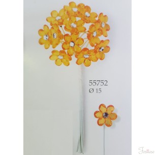 Fiore in pvc arancio decorazione bomboniera 15 mm - set 144pz art 55752