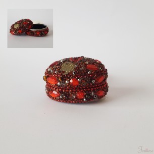 Cofanetto con perline rosse bomboniera laurea 6 x 4 x 3,5 cm art 53267