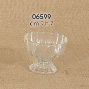 Coppetta vetro trasparente bomboniera dm 9 x H 7 cm art 06599