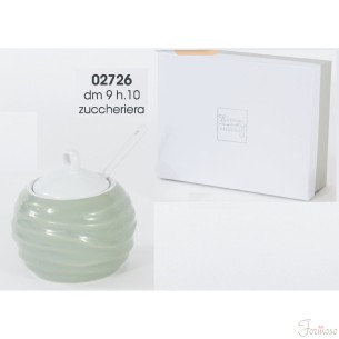Zuccheriera in ceramica color Salvia bomboniera 9 x h 11 cm art 02726