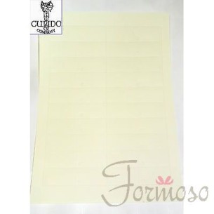 Foglio 20 bigliettini bomboniera matrimonio color avorio 4,5 x 2,5 cm - art 9380C