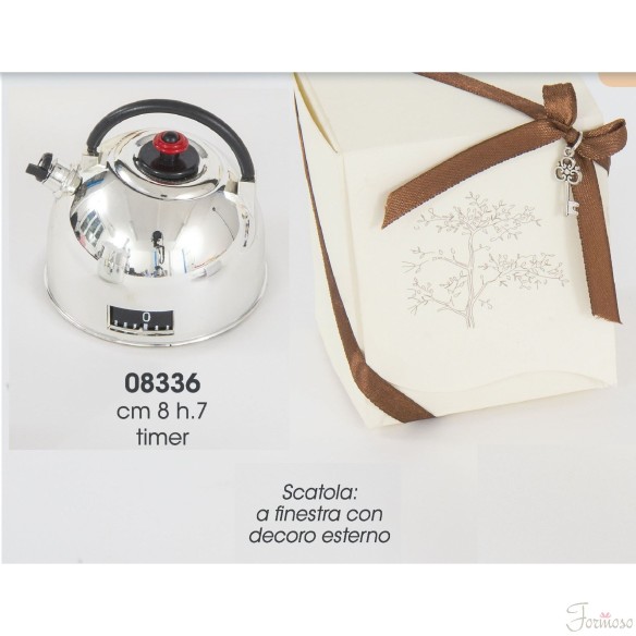 Timer modello Bollitore color argento idea bomboniera 8 x 7 cm art 08336