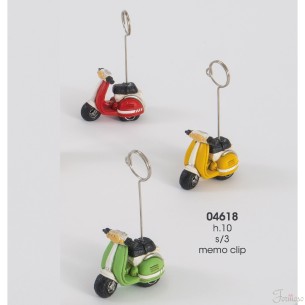 Bomboniera Decorazione Moto porta foto resina vari colori h 10 cm set 3 pz art 04618