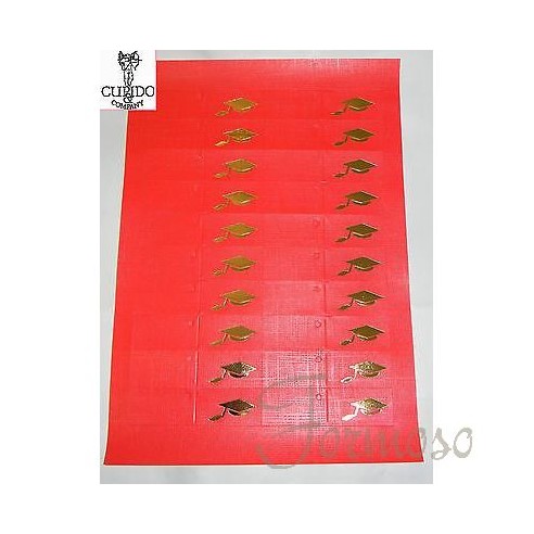 Foglio 20 bigliettini bomboniera festa laurea 45x25 mm - art 12535c