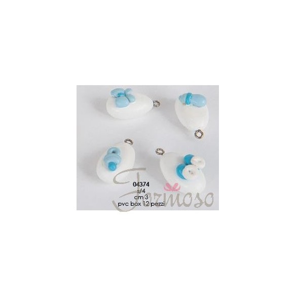 Confetto ciondolo resina Celeste decorazione set 12 pz - art 04374