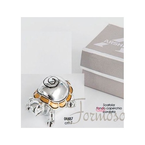 Tartaruga in resina argentata e dorata bomboniera 70 mm - Art 04487