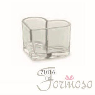 Coppetta vetro trasparente a cuore bomboniera 10 cm art 71016