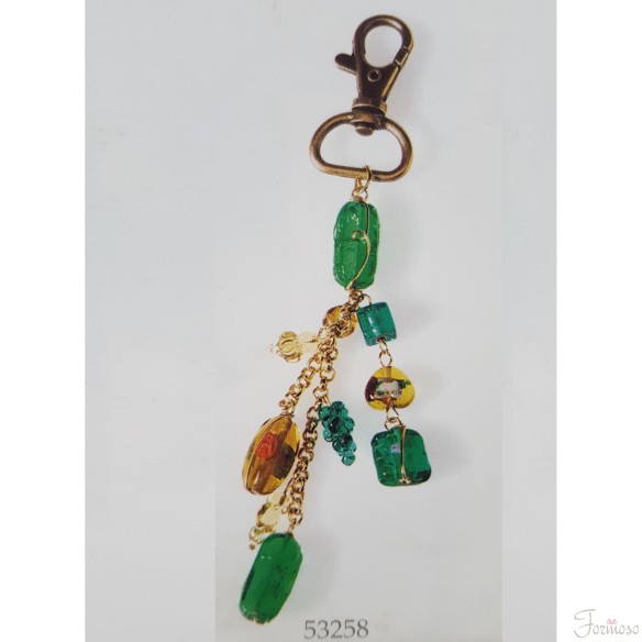 bomboniera o decorazione Porta chiave con pietre verdi 16 cm art 53258