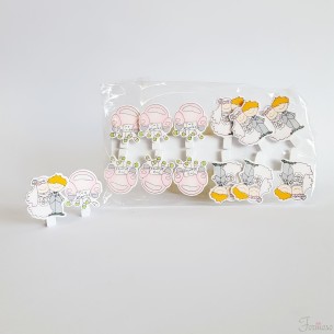 Molletta sposi auto legno bomboniera decorazione h 40mm set 12 pz art 56324