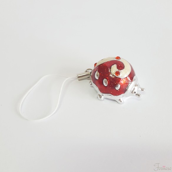 bomboniera Decorazione Coccinella resina argentata e Rossa ciondolo idea 3 cm art 04126