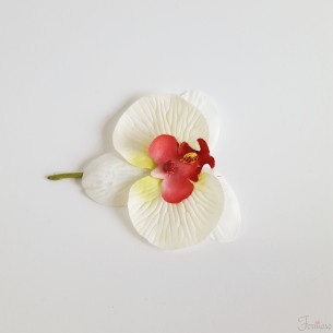 Orchidea bianca decorazione bomboniera D 70 mm  set 10 pz art 55573