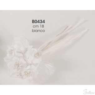 Fiore Bianco in tessuto porta confetti 180 mm set 10 pz art B0434BIAN