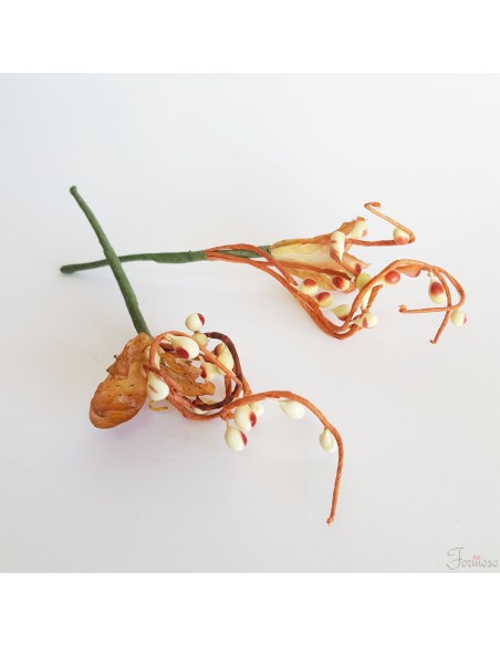 Pick stelo bacche avorio decorazione h 130 mm 11 pz art 53385