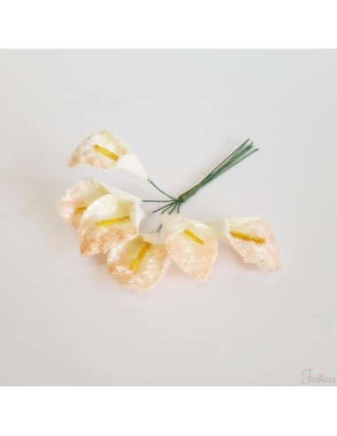 Fiore calla rosa decorazione bomboniera h 35 mm set 72 pz art 53096