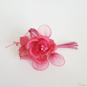 Rosa bomboniera fiore decorazione 5 racchette Fuxia set 6 pz art FB6024A/35