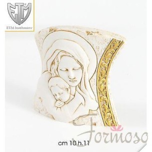 Icona maternità resina effetto pietra bomboniera comunione h11x10 mm - art 04666