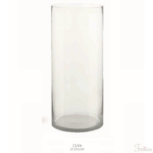 Vaso cilindrico in vetro trasparente D 25 x h 60 cm regalo matrimonio Wedding art 21606