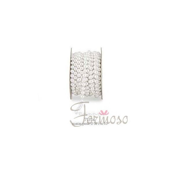 Rotolo bobina Mezze perle Bianche decorazione pvc D.10x10 mt - art 71814